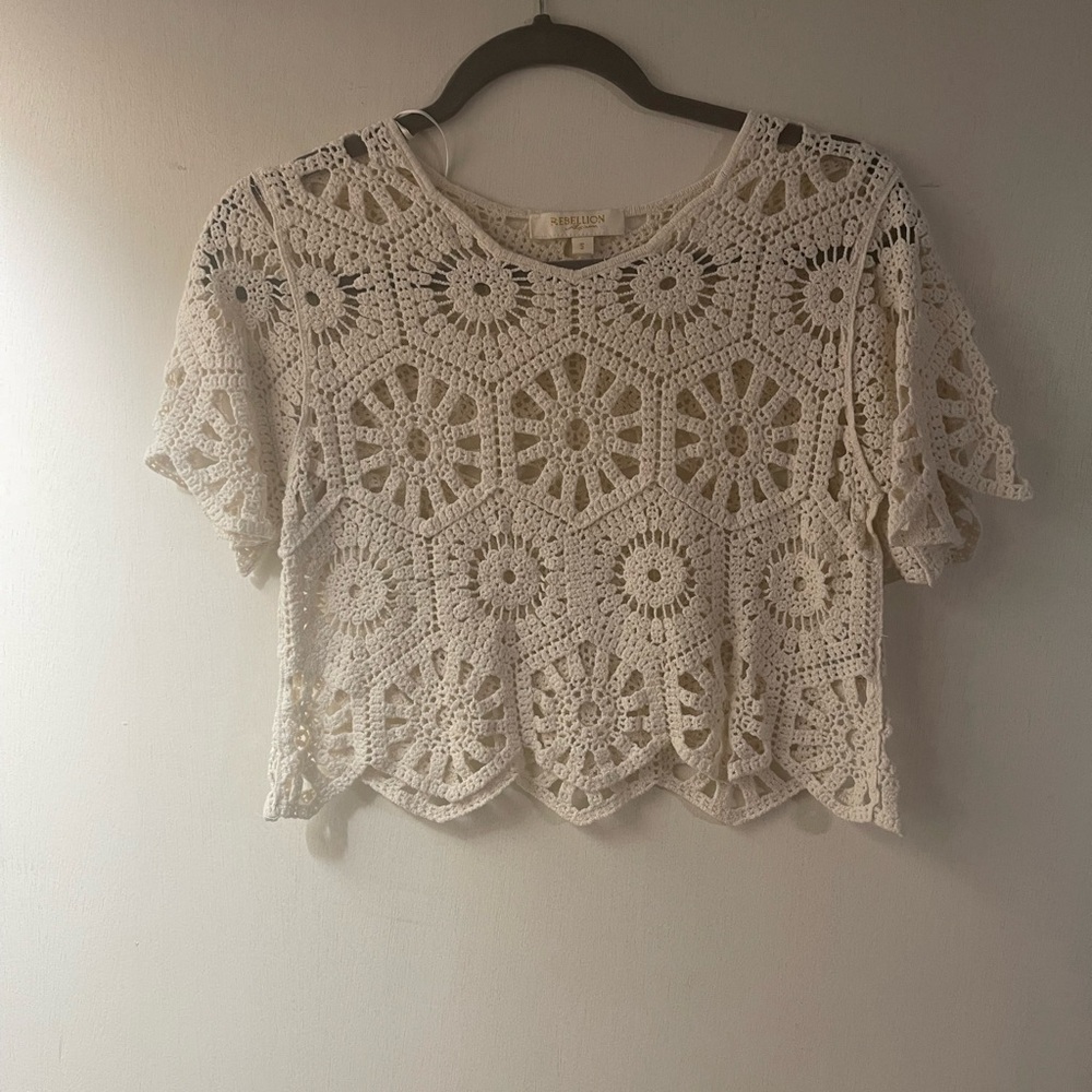 Chic Ivory Crochet Blouse